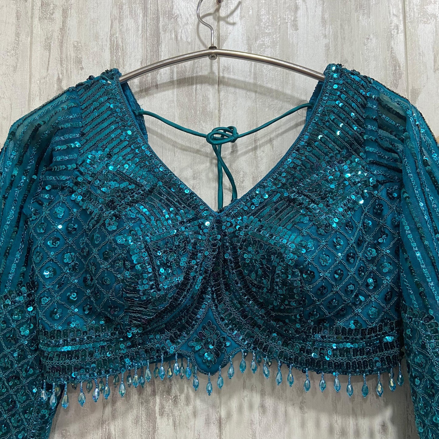 Fabulous peacock golden crop top Lehenga happy customer