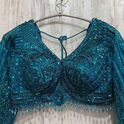 Fabulous peacock golden crop top Lehenga happy customer