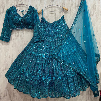 Fabulous peacock golden crop top Lehenga happy customer