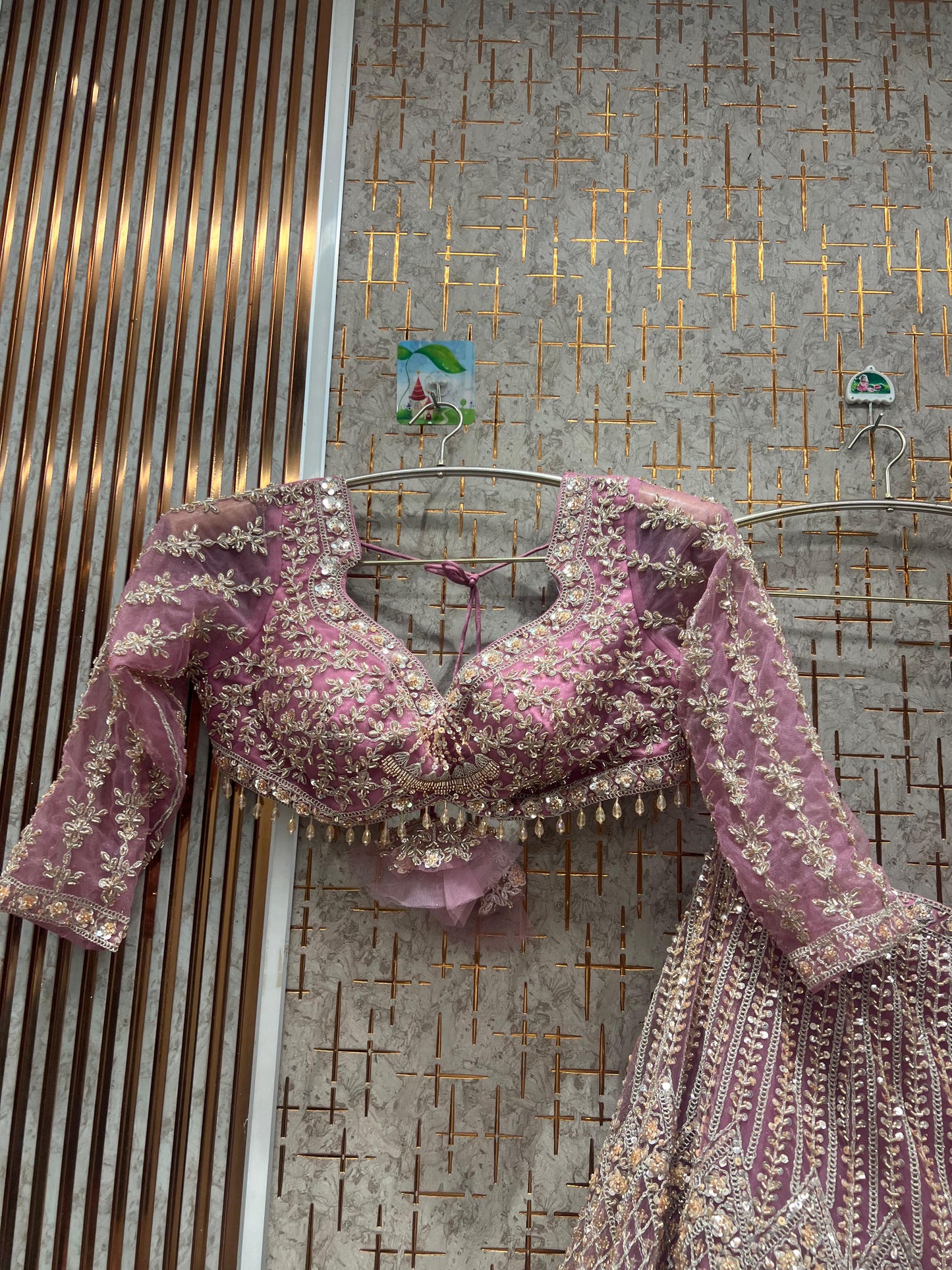 Awesome Baby pink Crop Top Lehenga