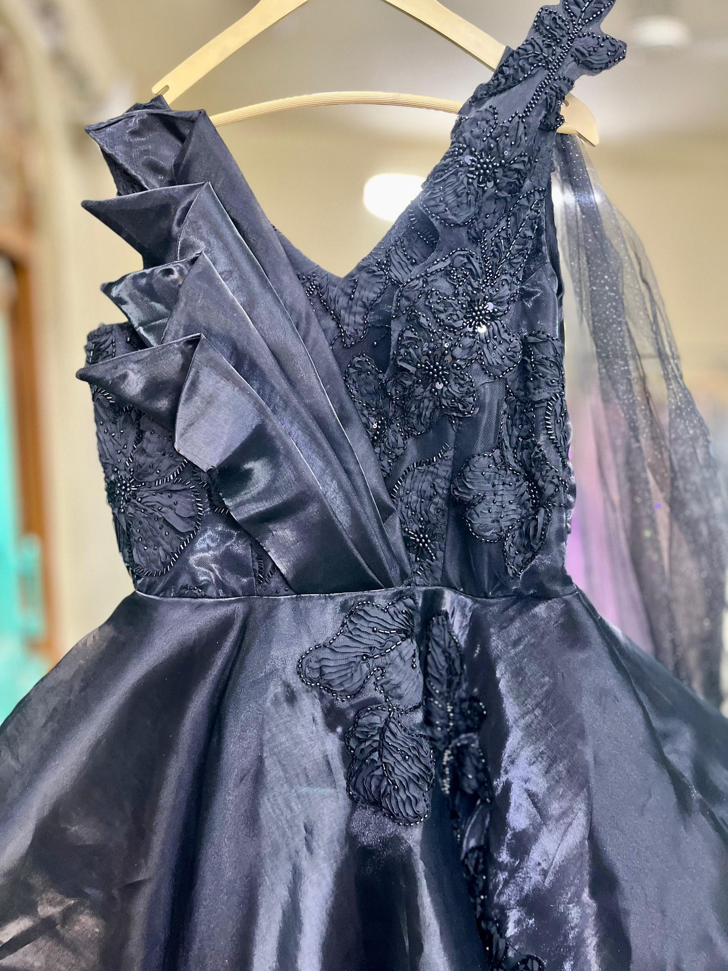 Tremendous Black on black monotone gown