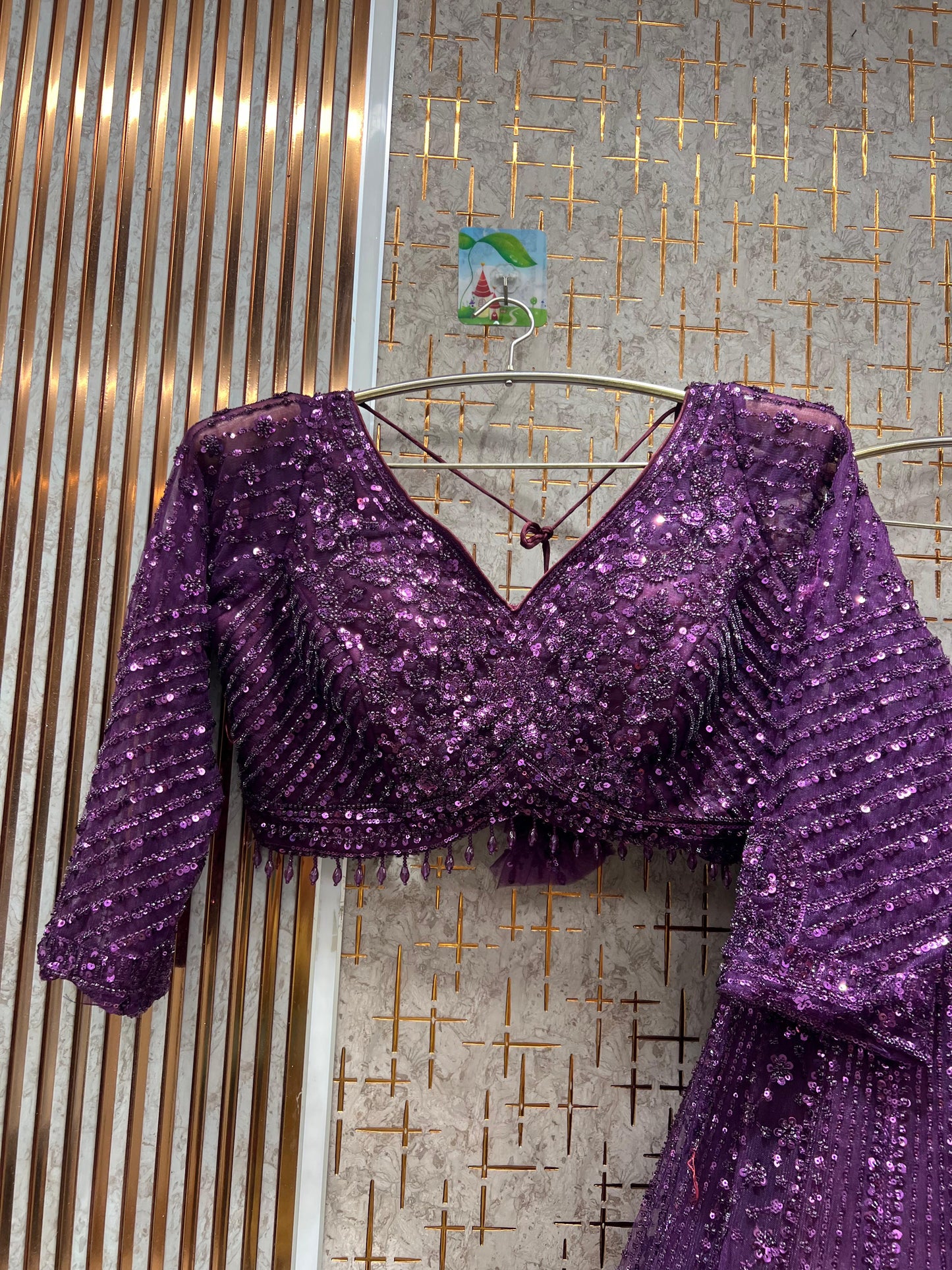 Fabulous purple on purple  monotone Crop top Lehenga