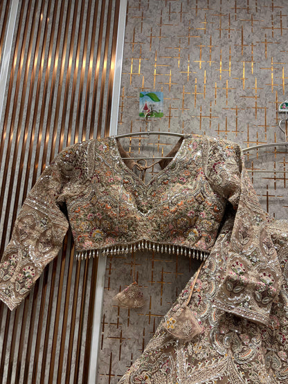 Amazing peach Crop top Lehenga