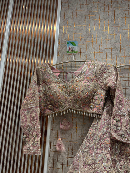 Amazing peach Crop top Lehenga