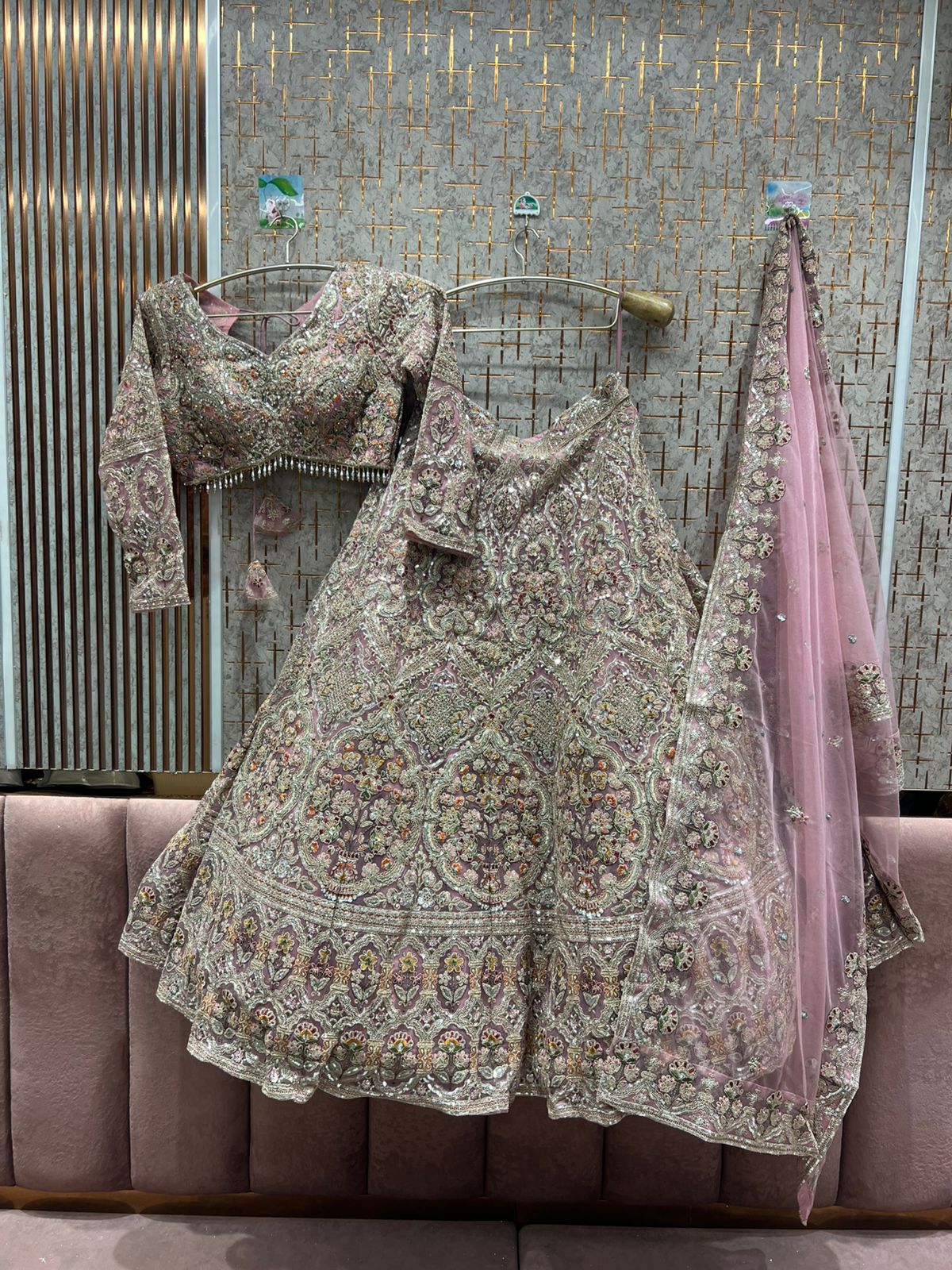 Amazing peach Crop top Lehenga