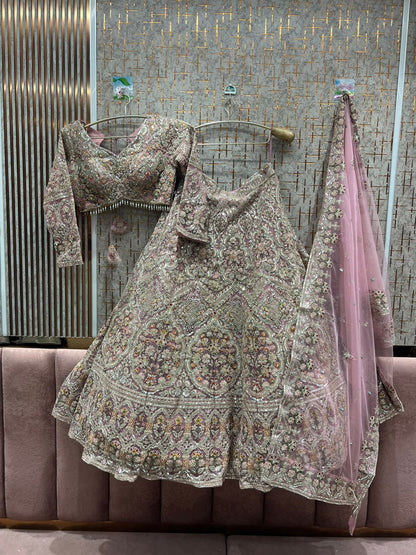 Amazing peach Crop top Lehenga