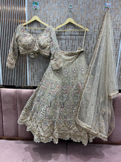 Something different Light pink peacock crop top Lehenga Happy Customer