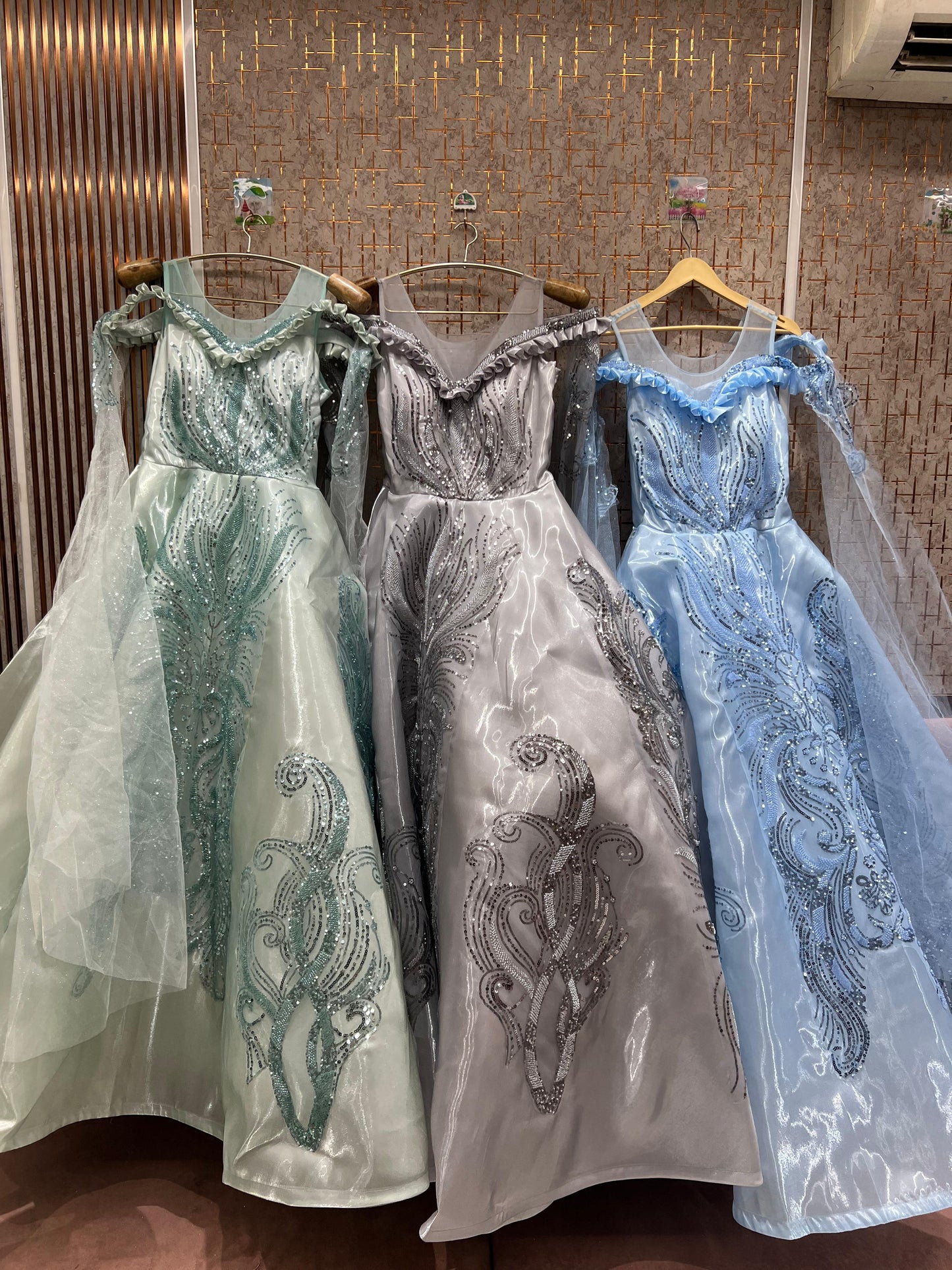 Astonishing Sky blue sequence gown