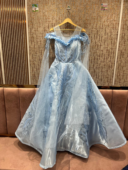 Astonishing Sky blue sequence gown
