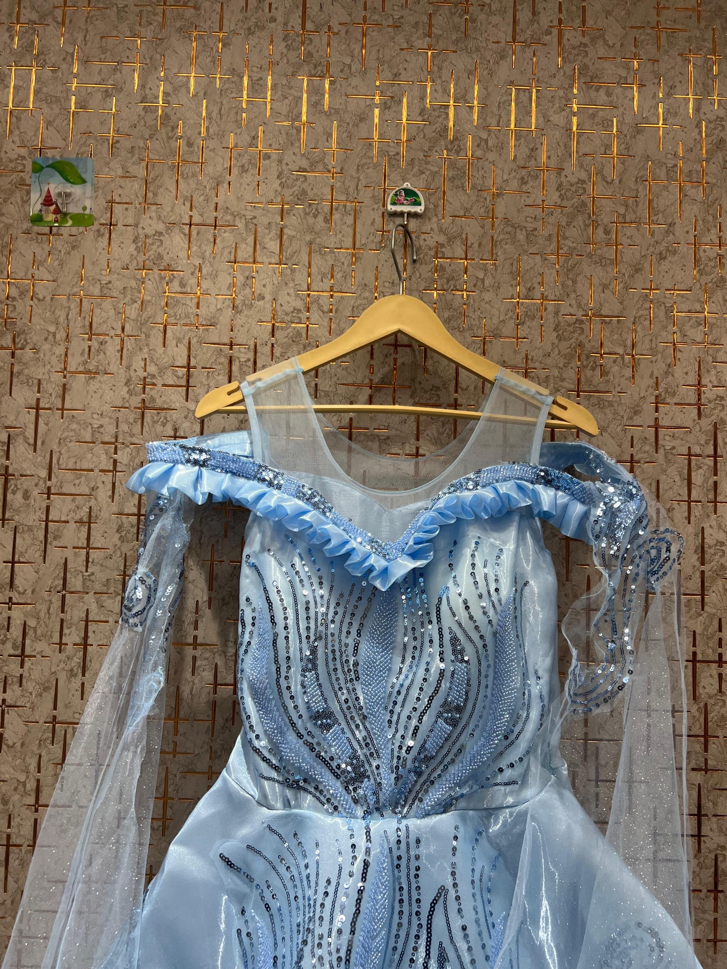 Astonishing Sky blue sequence gown
