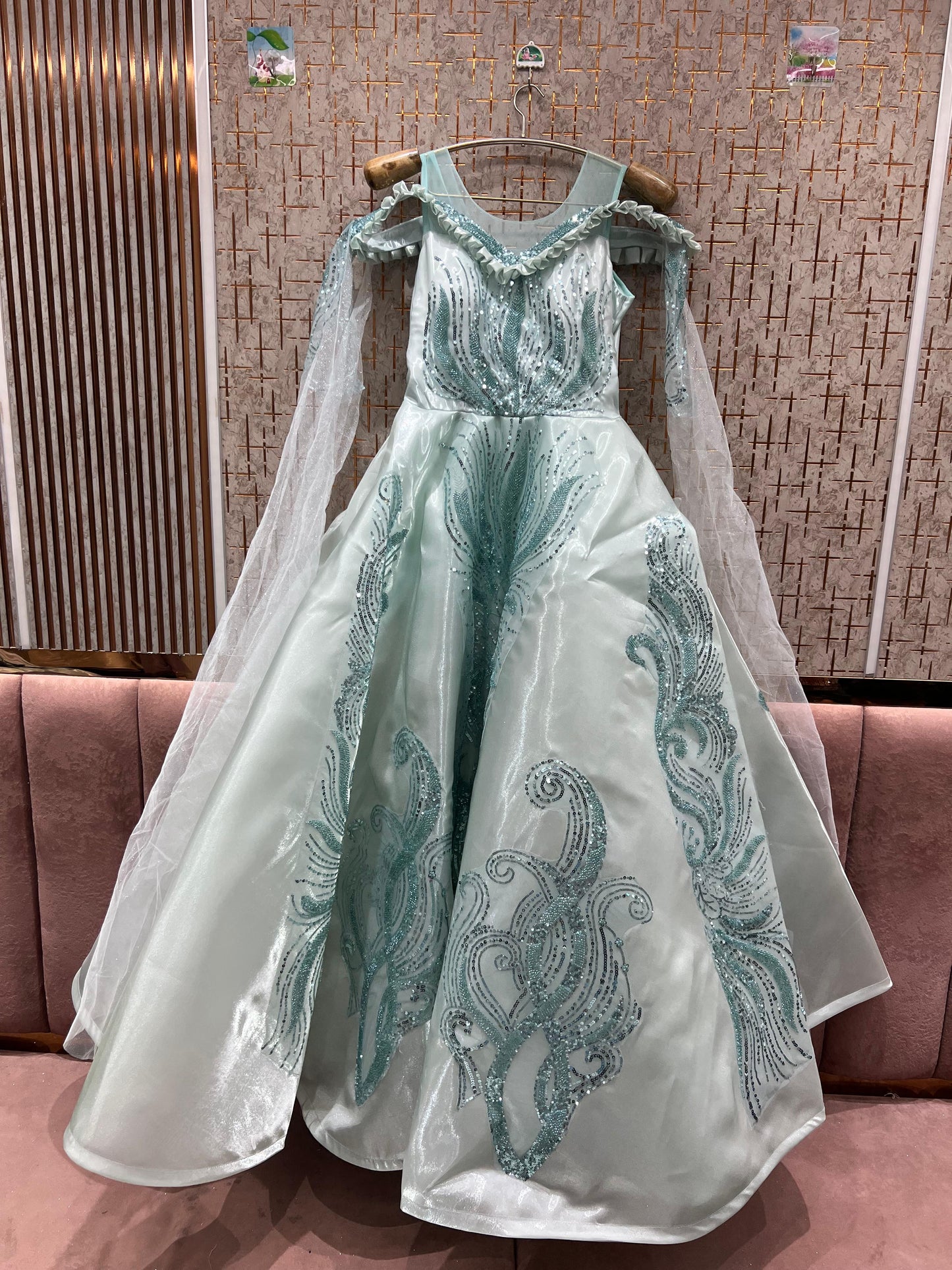 Astonishing Sky blue sequence gown