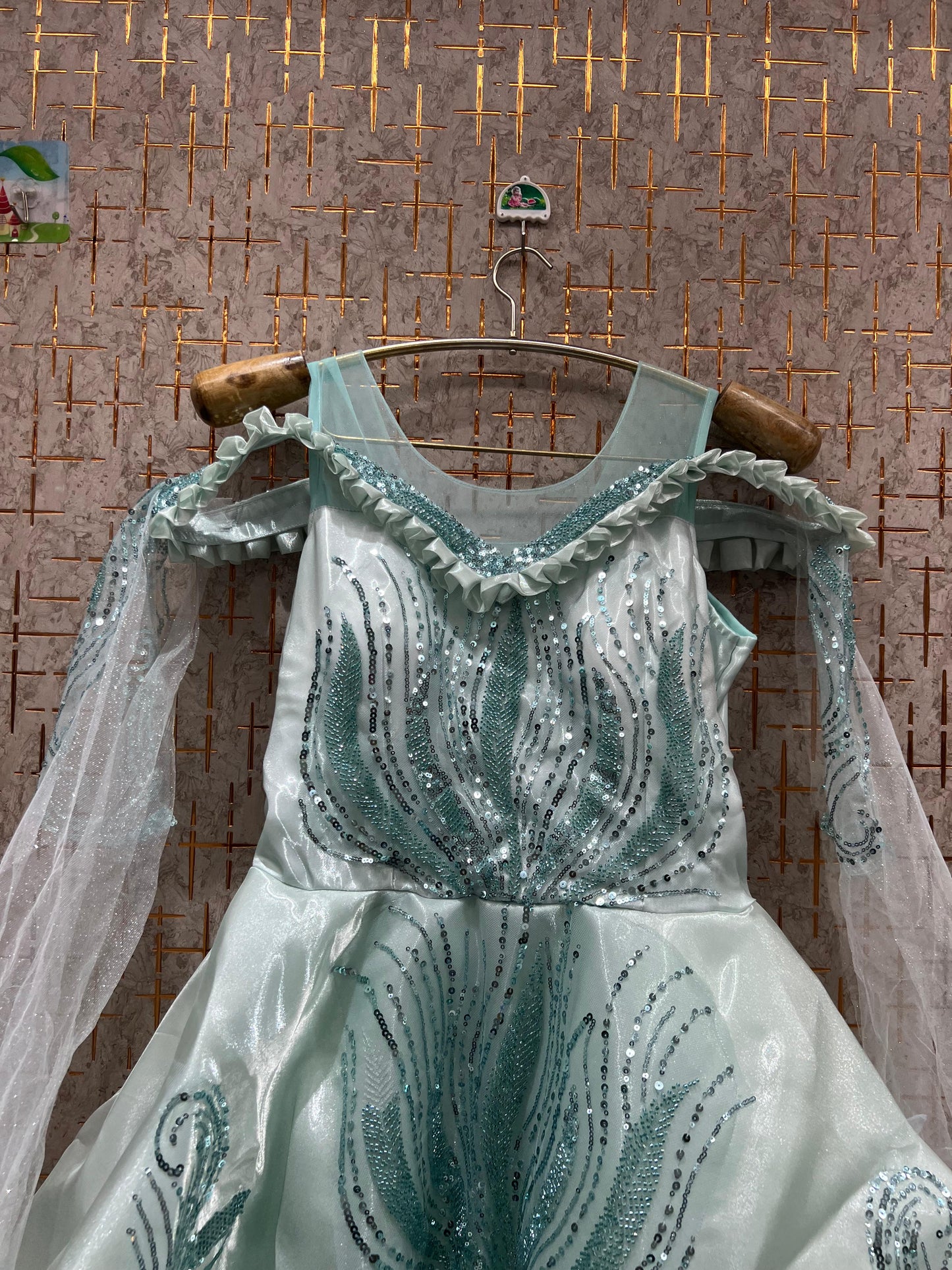 Astonishing Sky blue sequence gown