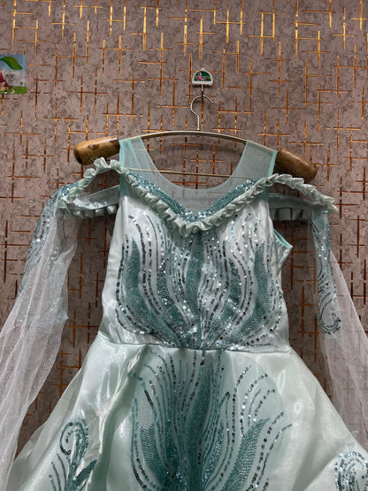 Astonishing Sky blue sequence gown