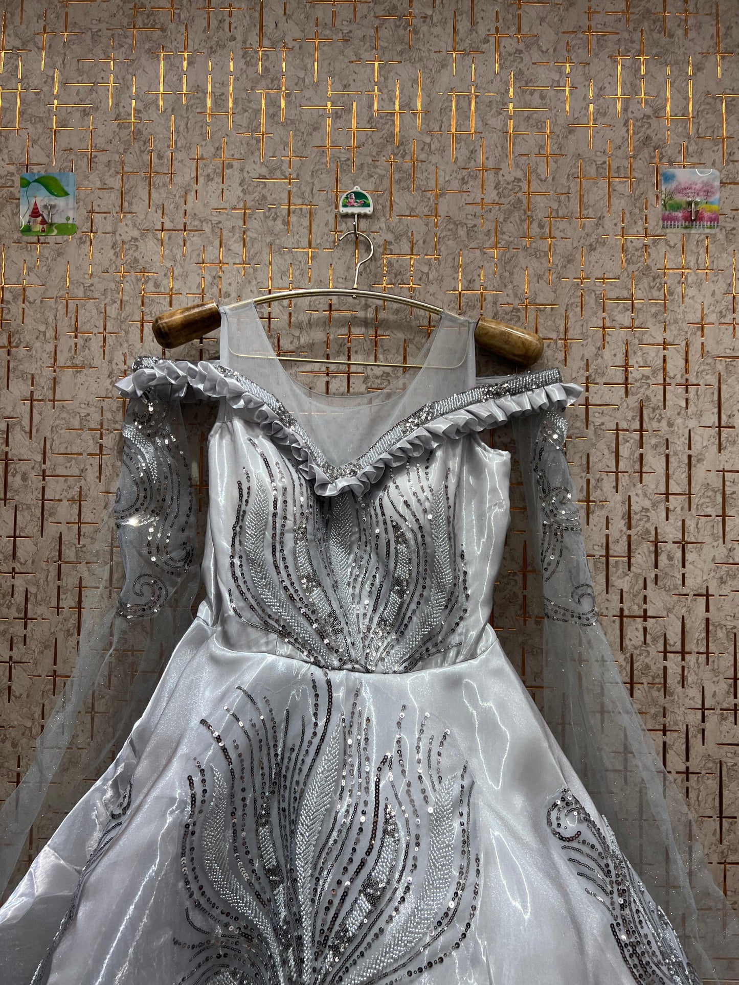 Astonishing Sky blue sequence gown