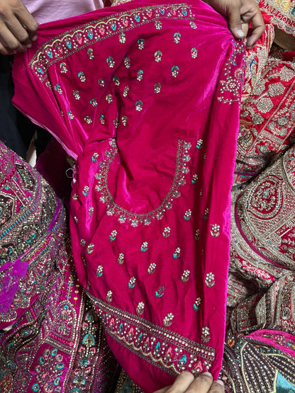 Pleasing Hot pink Bridal Lehenga