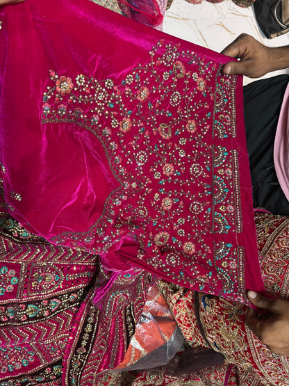 Pleasing Hot pink Bridal Lehenga