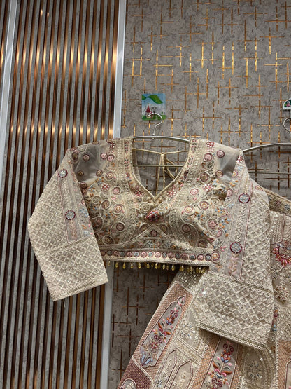 Beautiful pink Crop top Lehenga