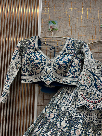 Pretty White Crop top Lehenga