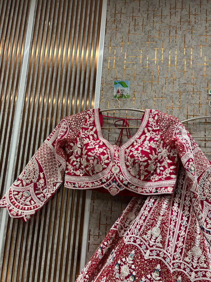 Pretty White Crop top Lehenga