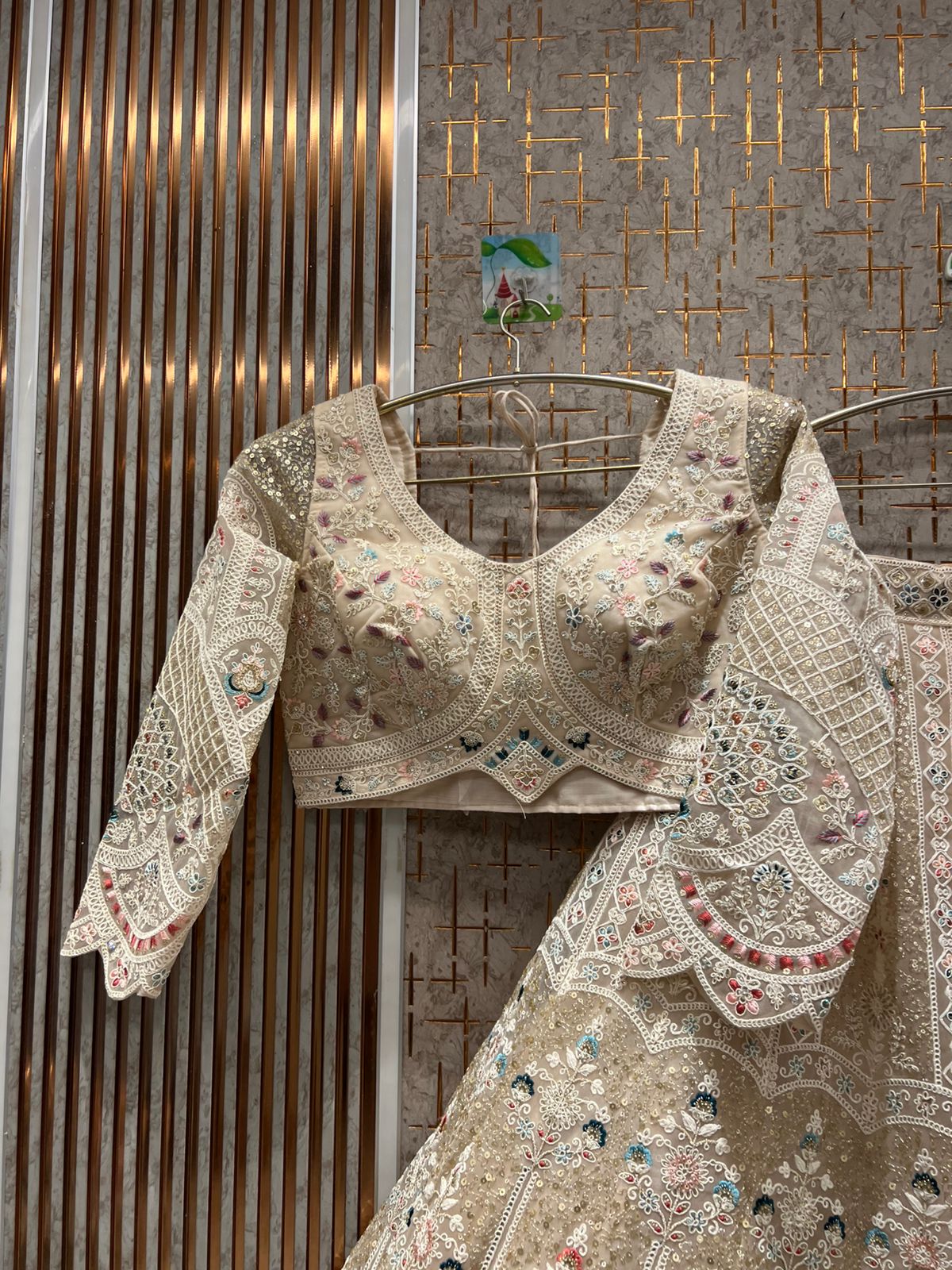 Pretty White Crop top Lehenga