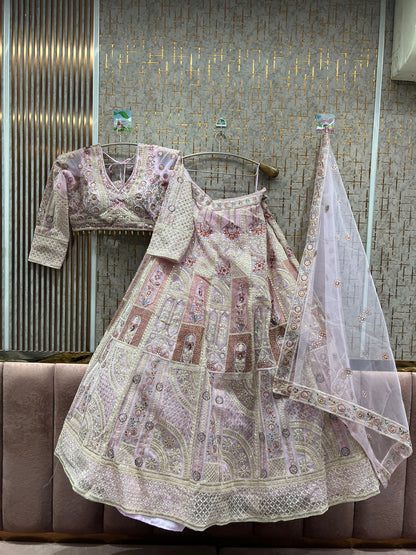 Beautiful pink Crop top Lehenga