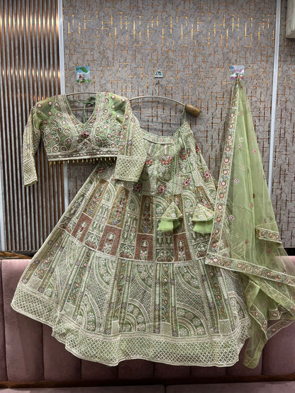 Beautiful pink Crop top Lehenga