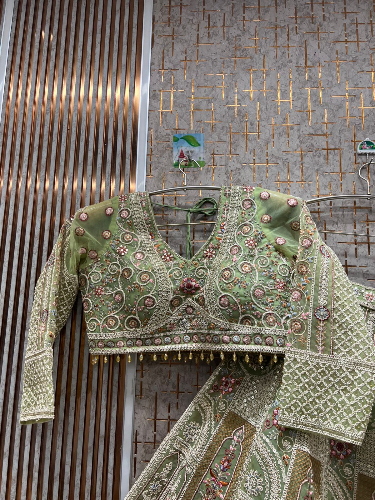 Beautiful pink Crop top Lehenga