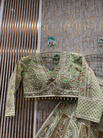 Beautiful pink Crop top Lehenga