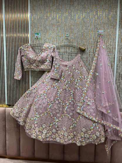 Pleasing yellow Crop top Lehenga