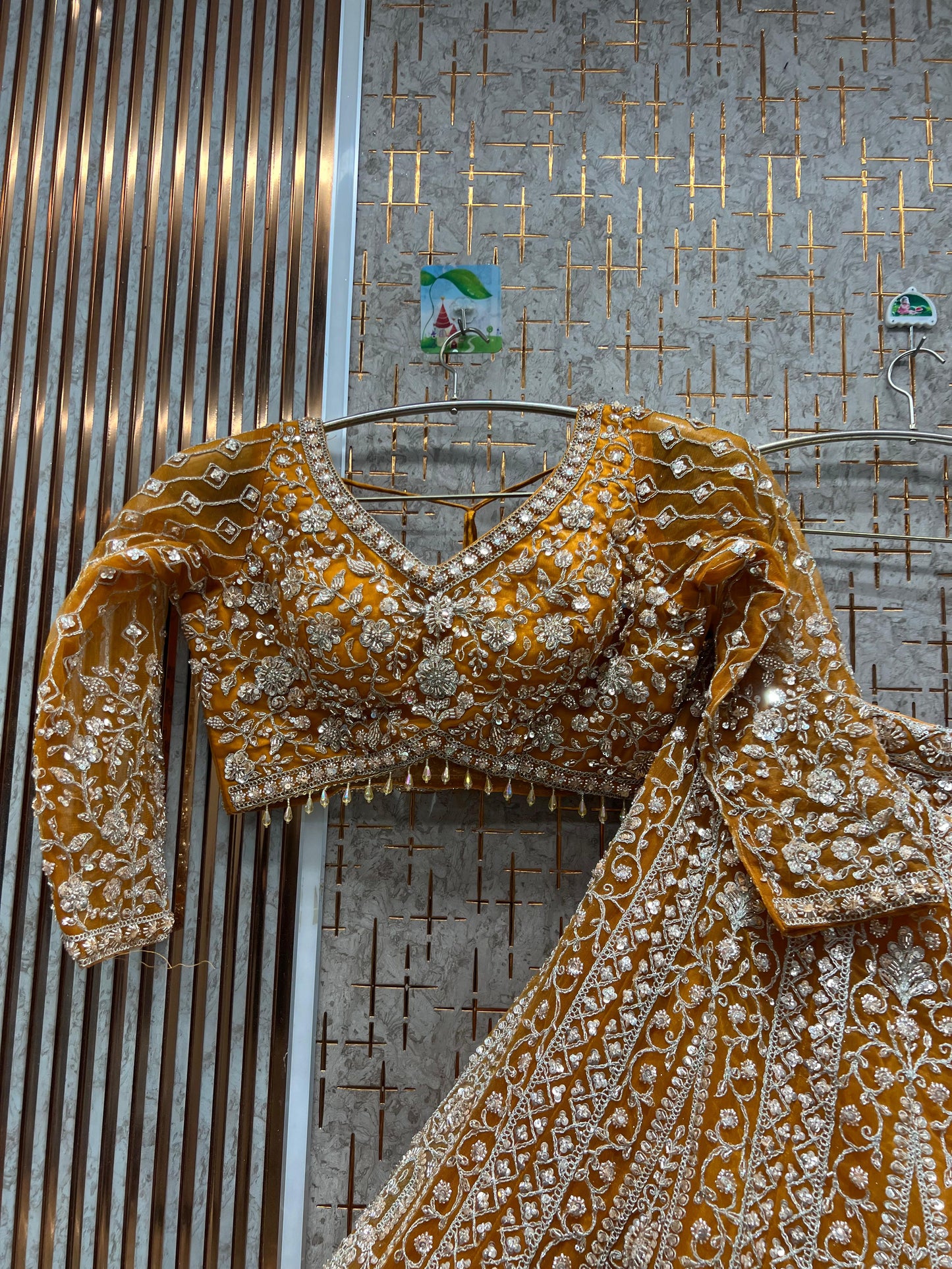 Charming yellow Crop top Lehenga