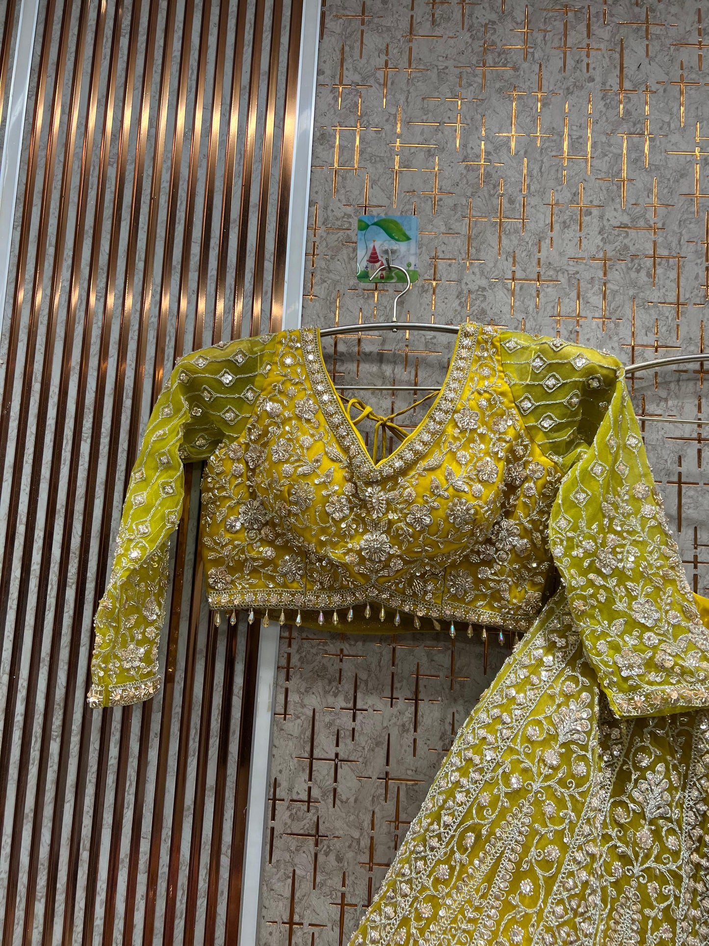 Charming yellow Crop top Lehenga