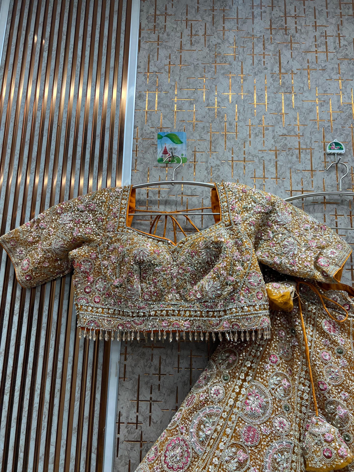 Tremendous mustard Yellow Crop top Lehenga