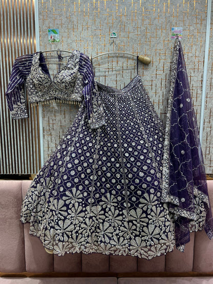 Majestic mustard Floral Crop top Lehenga