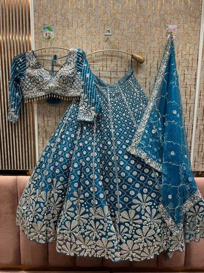 Majestic mustard Floral Crop top Lehenga