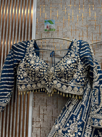 Eye catching Mustard Cut work Crop top Lehenga