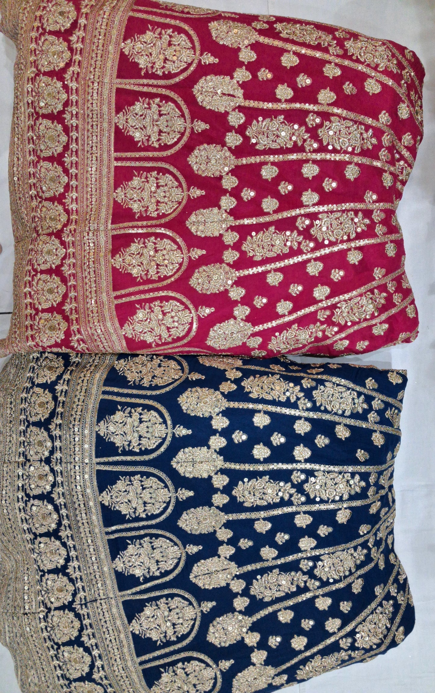 Fantastic Purple yellow Hot pink Green Ready to wear Crop Top Lehenga