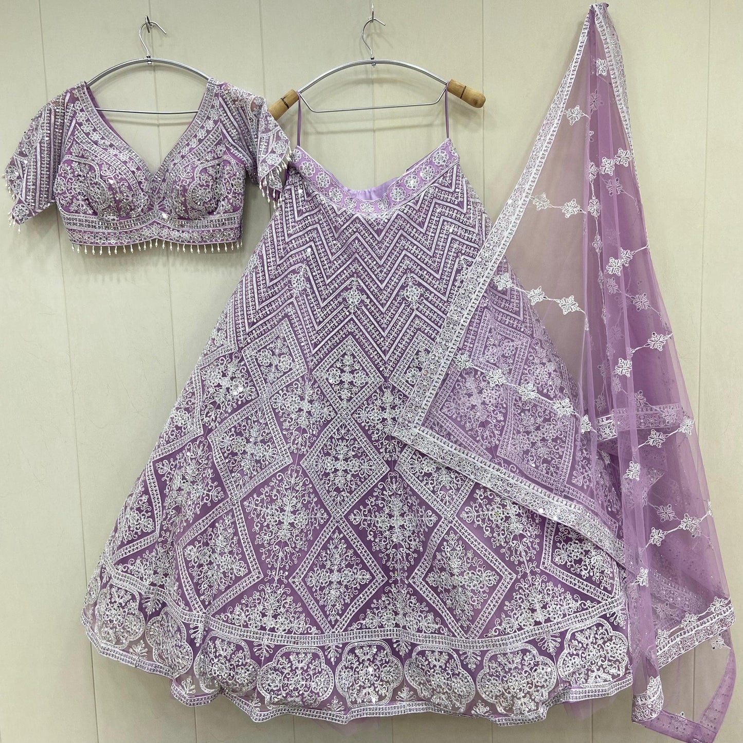 Majestic pink Crop top Lehenga