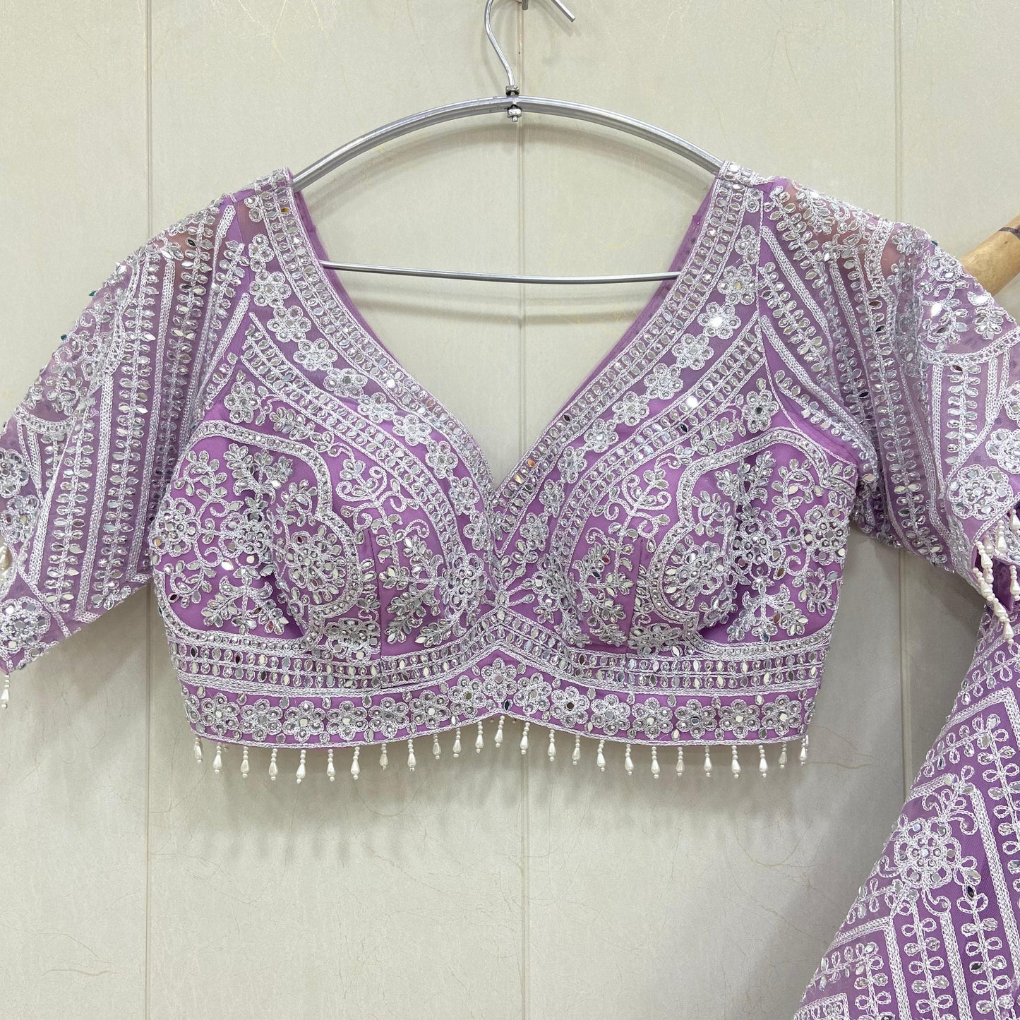 Majestic pink Crop top Lehenga