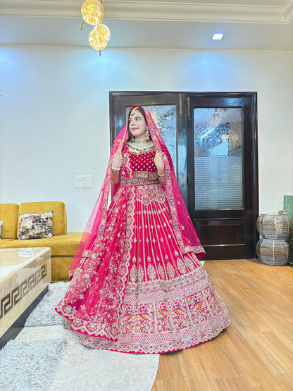 Fabulous Rani pink Bridal Lehenga Happy Customer