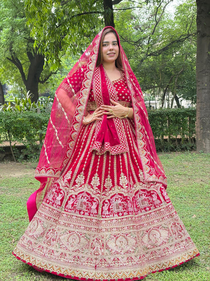 Glamorous Rani pink Doli Barat Bridal Lehenga Happy Customer