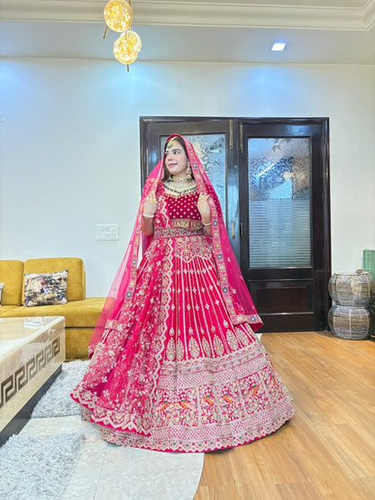 Fabulous Rani pink Bridal Lehenga Happy Customer