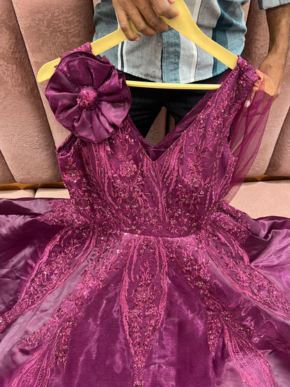 Tremendous purple pink gown