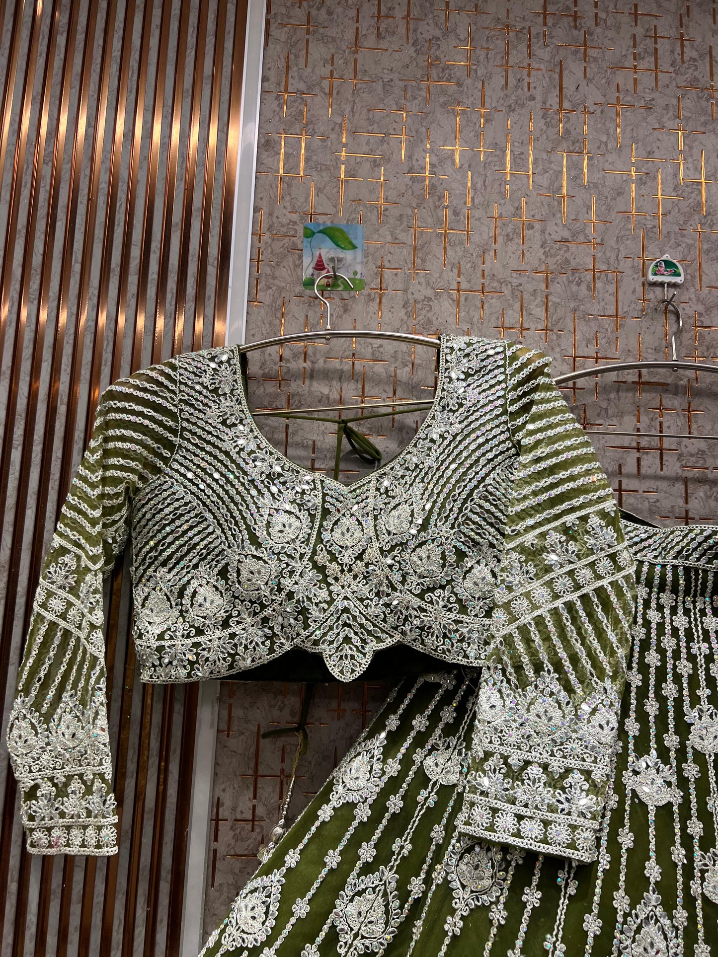 Lovely Golden Crop top Lehenga