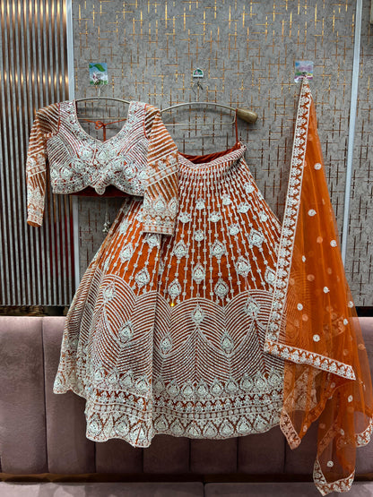 Lovely Golden Crop top Lehenga