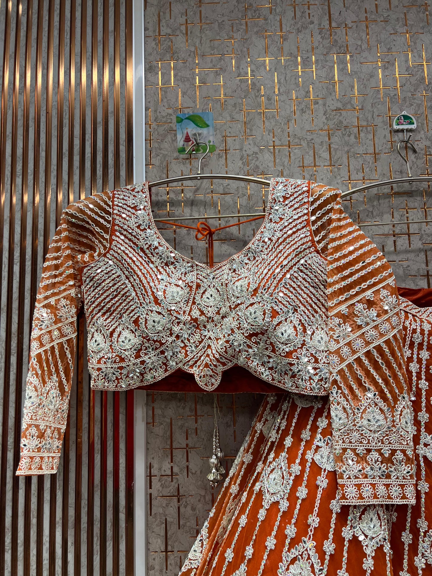 Lovely Golden Crop top Lehenga