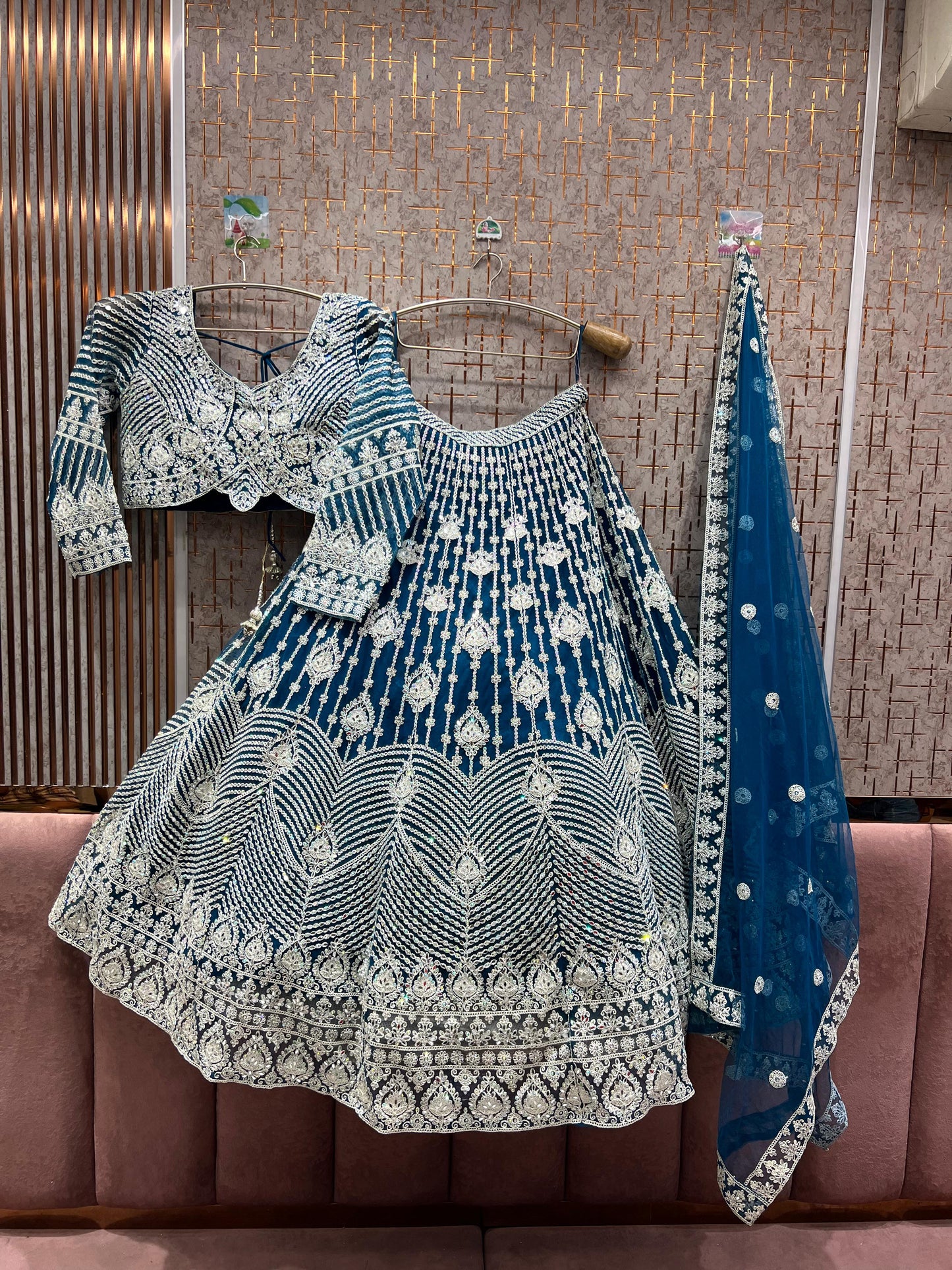 Lovely Golden Crop top Lehenga