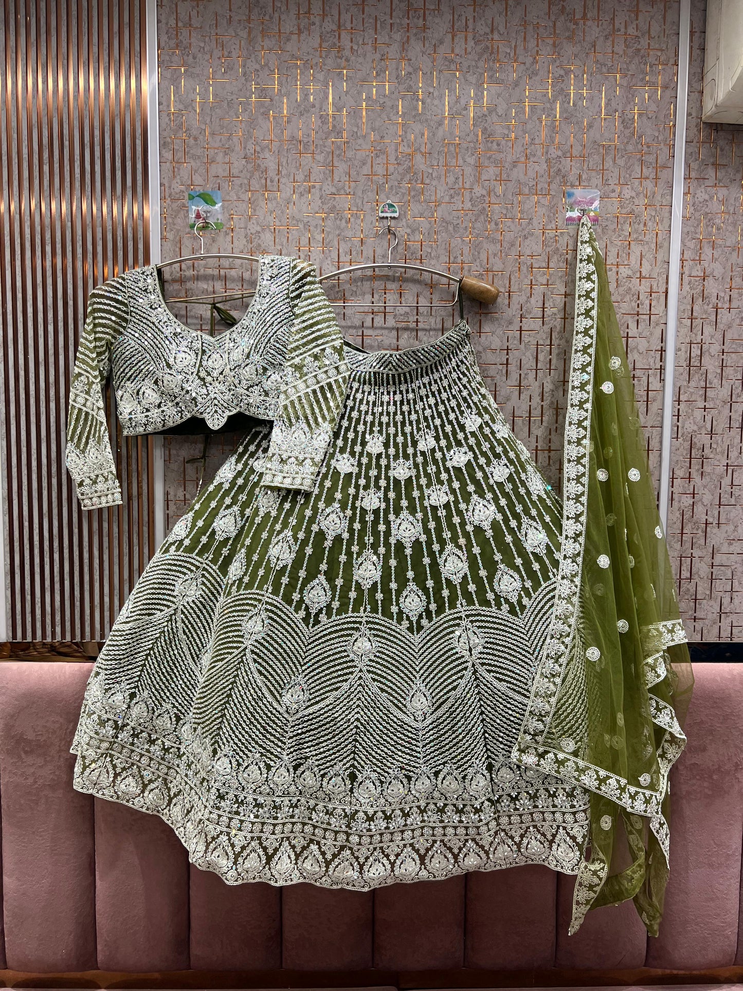 Lovely Golden Crop top Lehenga