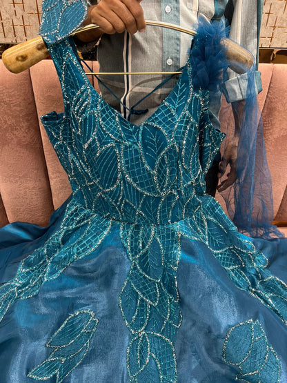 Embellished Sky blue gown