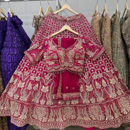 Delightful yellow Crop top Lehenga