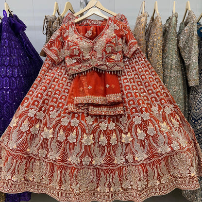 Delightful yellow Crop top Lehenga